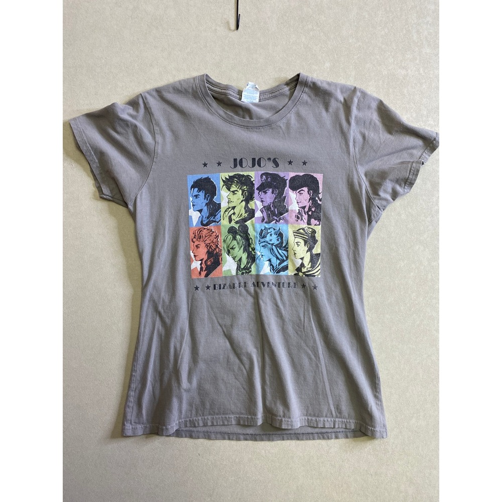 Port & Company JoJo's Bizarre Adventure Anime Graphic T-Shirt Gray Ladies M